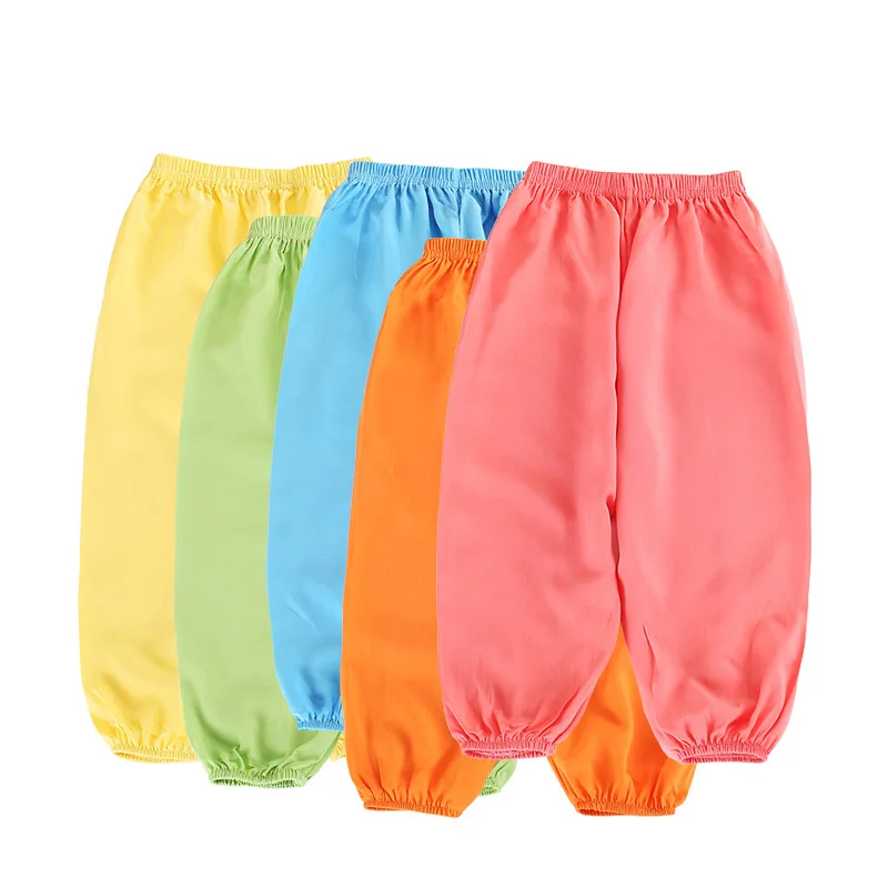 Wholesale Cheap Price Toddler Kids 6 Color Blank Long Pants Baby Girls Boys 100% Polyester Elastic Waist Bloomer Pant