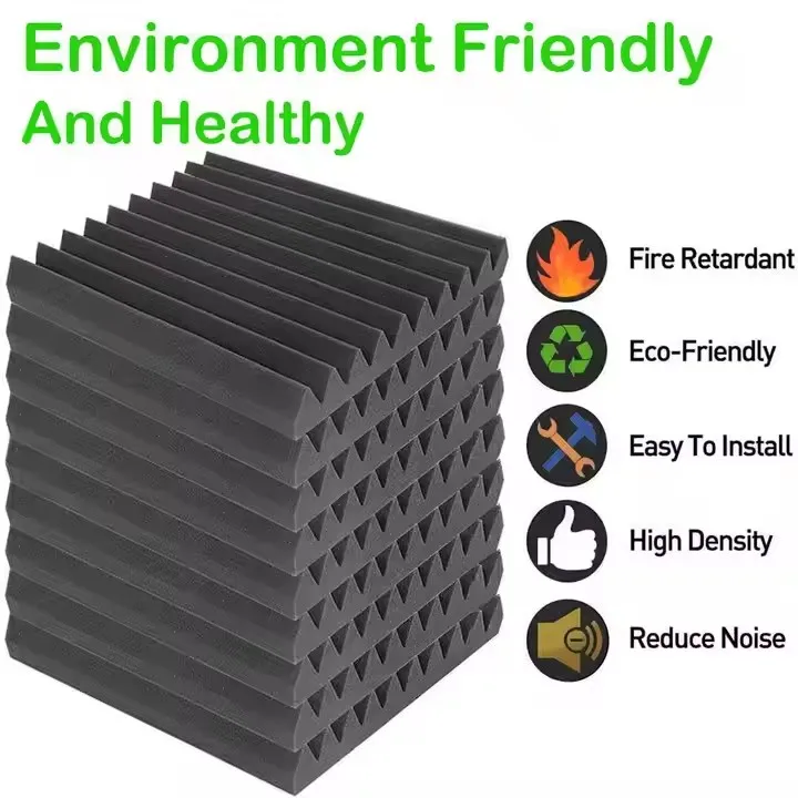 Sound-absorbing foam wall trim for self-adhesive pyramid soundproofing foam for recording studios