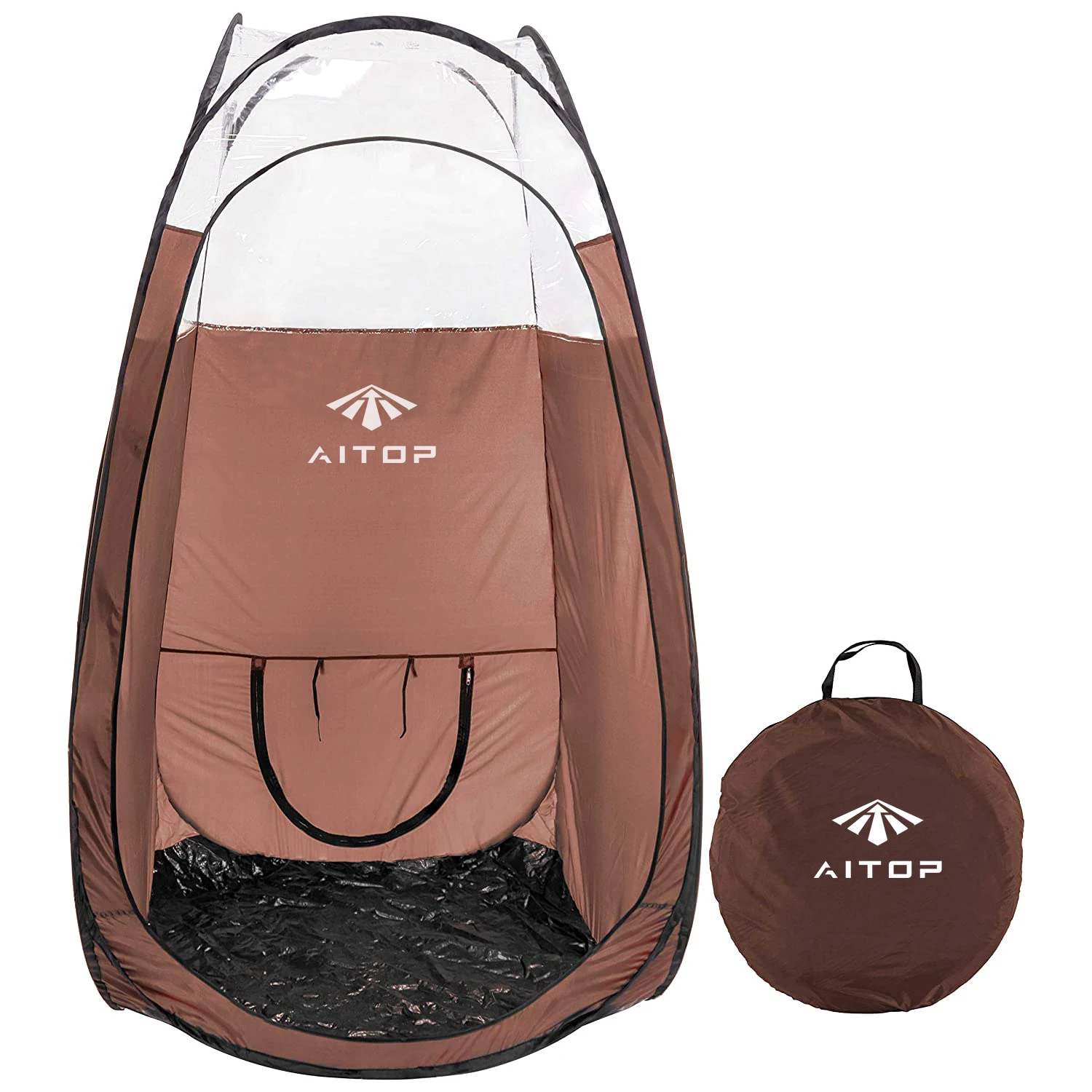 Aitop Professional Spray Tanning Popup Tent in 1/3 Clear Black Portable Mobile Tan Booth With Carry Case