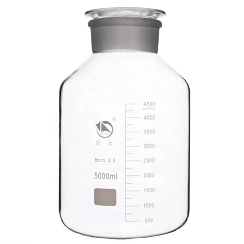 Transparent and brown High Borosilicate glass  high temperature resistant chemical glass large mouth rengent bottle