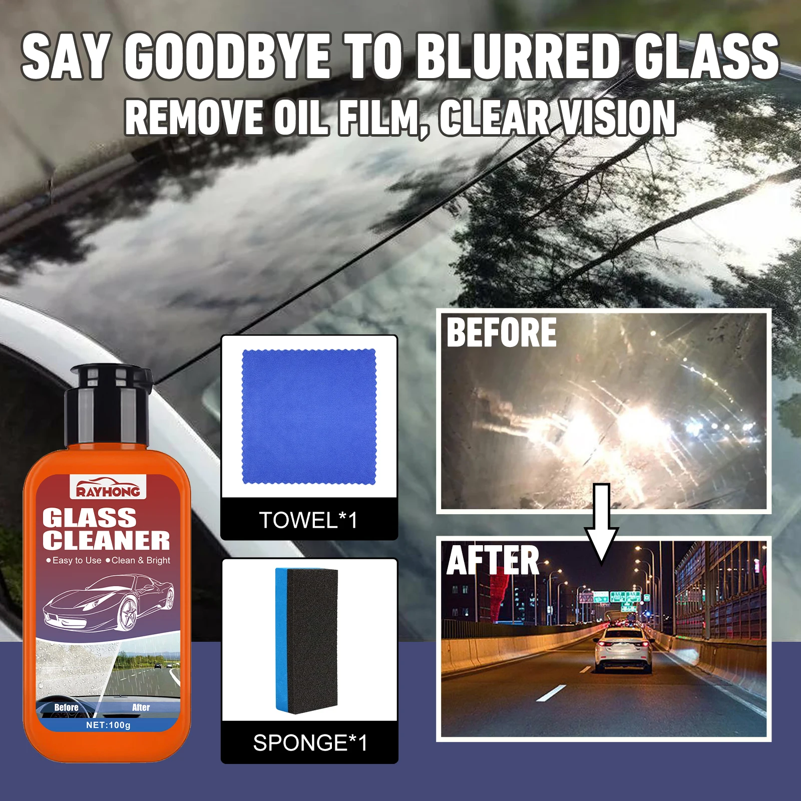 Rayhong Glass Cleaning Chemicals Quickly Liquid To Clean Glass	Windshield Cleaning Detergent Glass