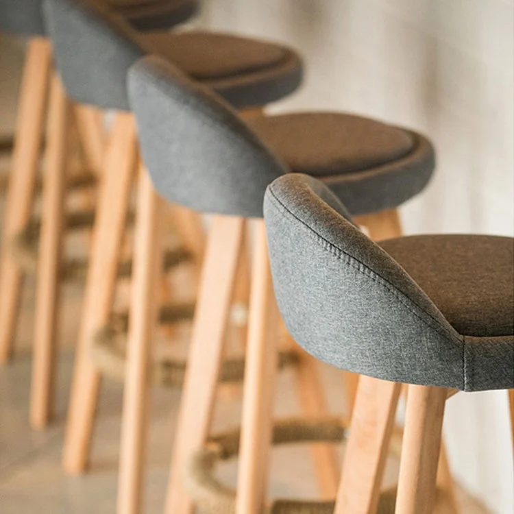 New style wood legs high kitchen island chair bar stool