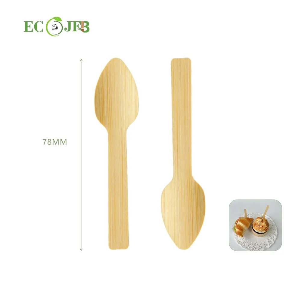 High Quality Natural 78mm Bamboo Mini Spoon