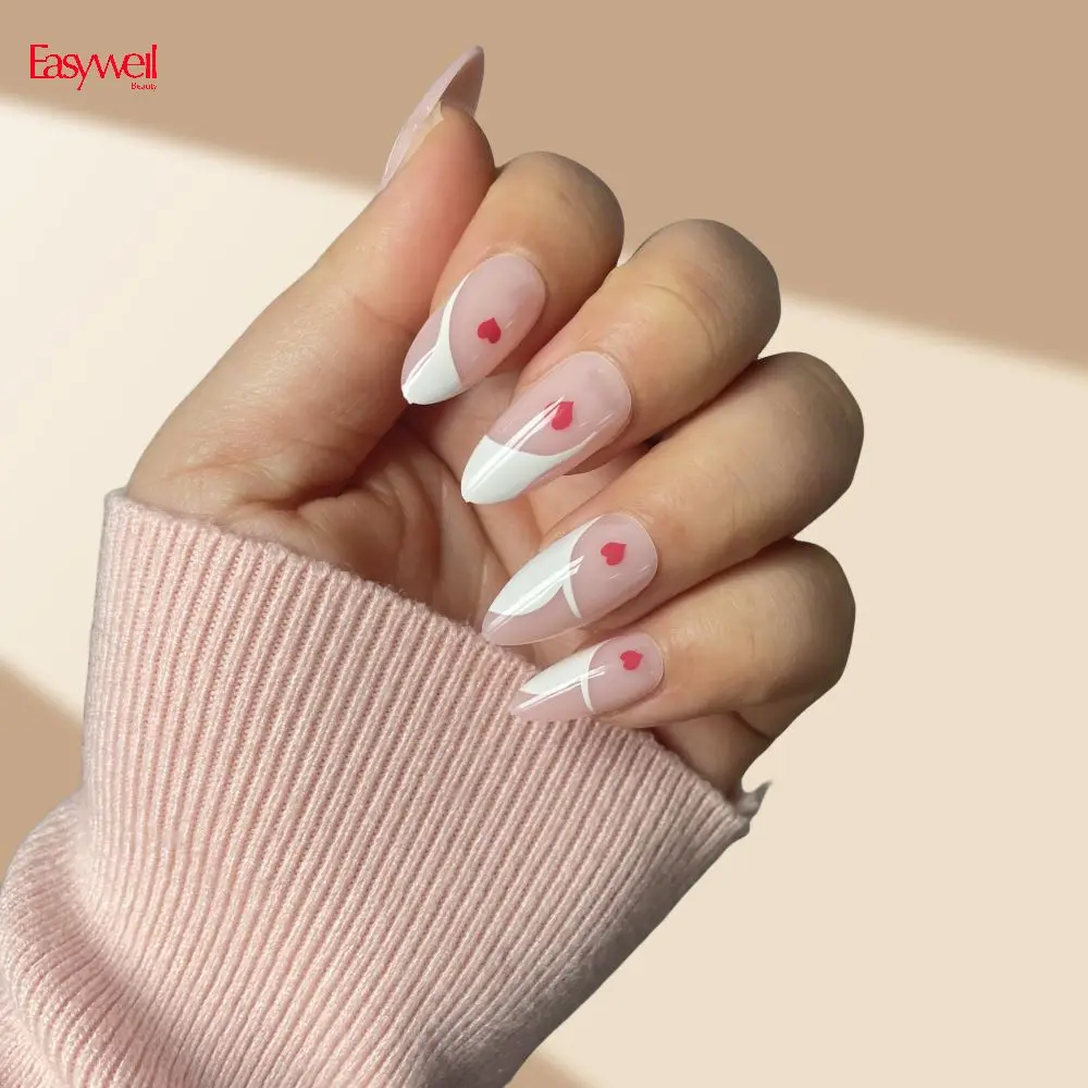 Hot selling 30pcs press on nails wholesale private label custom nail boxes easywell nail sticker