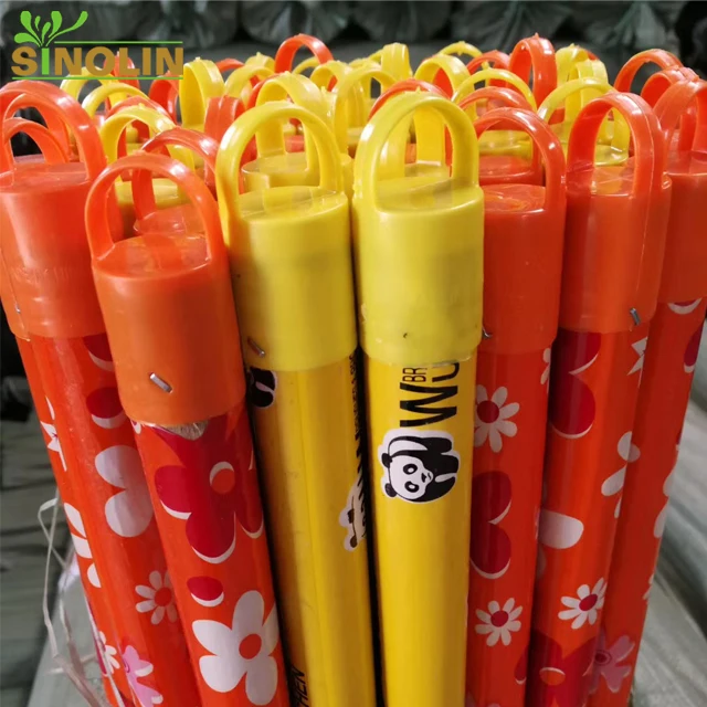 machine making plastic PVC coated colorful for wooden broom with handle stick and wood mop pole bucket cleaning floor dust pan