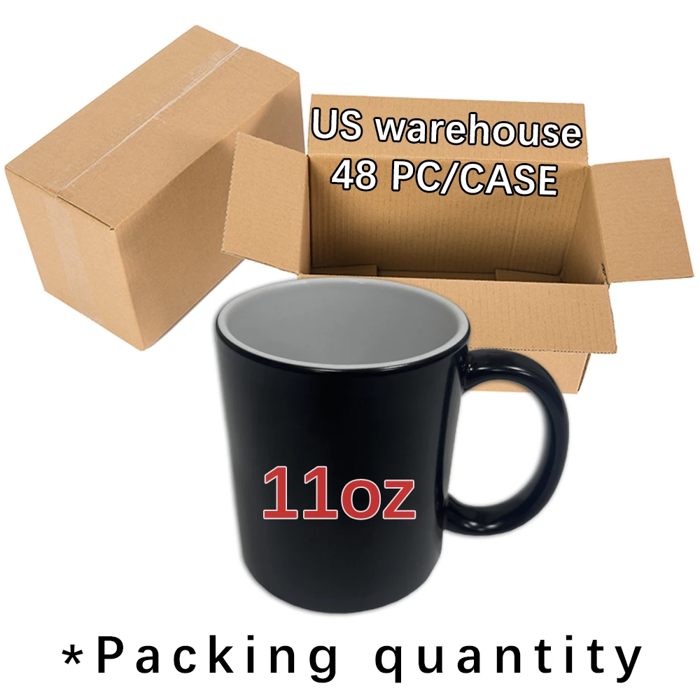 magic mug 11 ounce sublimation mugs sublimation blanks wholesale USA WAREHOUSE black magic cup mugs for sublimation