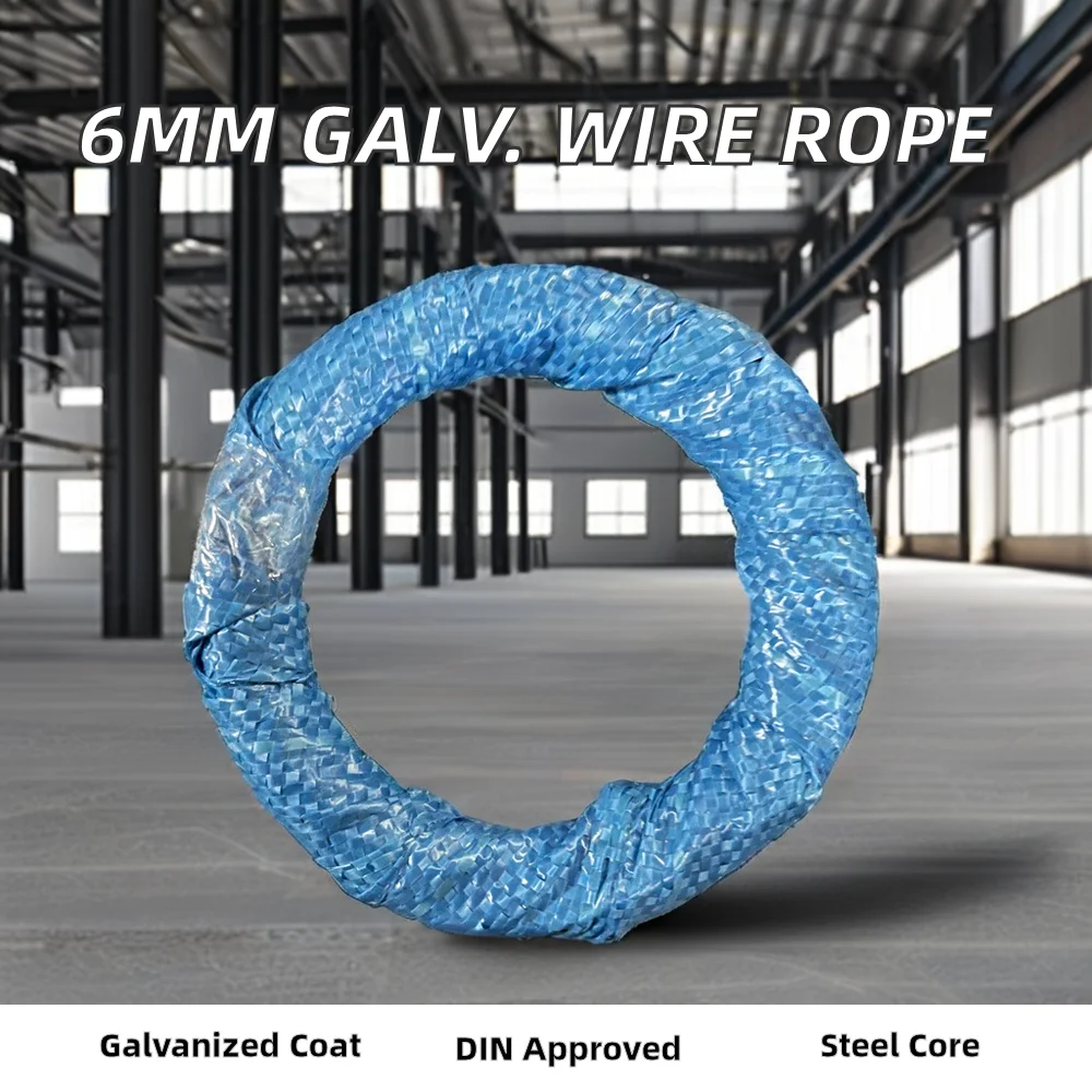 6mm 6x19+FC 7x19 electric Galvanized Carbon Steel Wire Rope