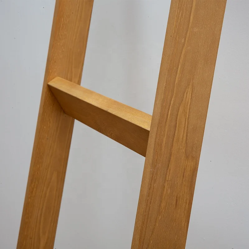 Customized Wooden Blanket Ladder 5 ft Wall Leaning Ladder Shelf Wooden Towel Rack Ladder Wood