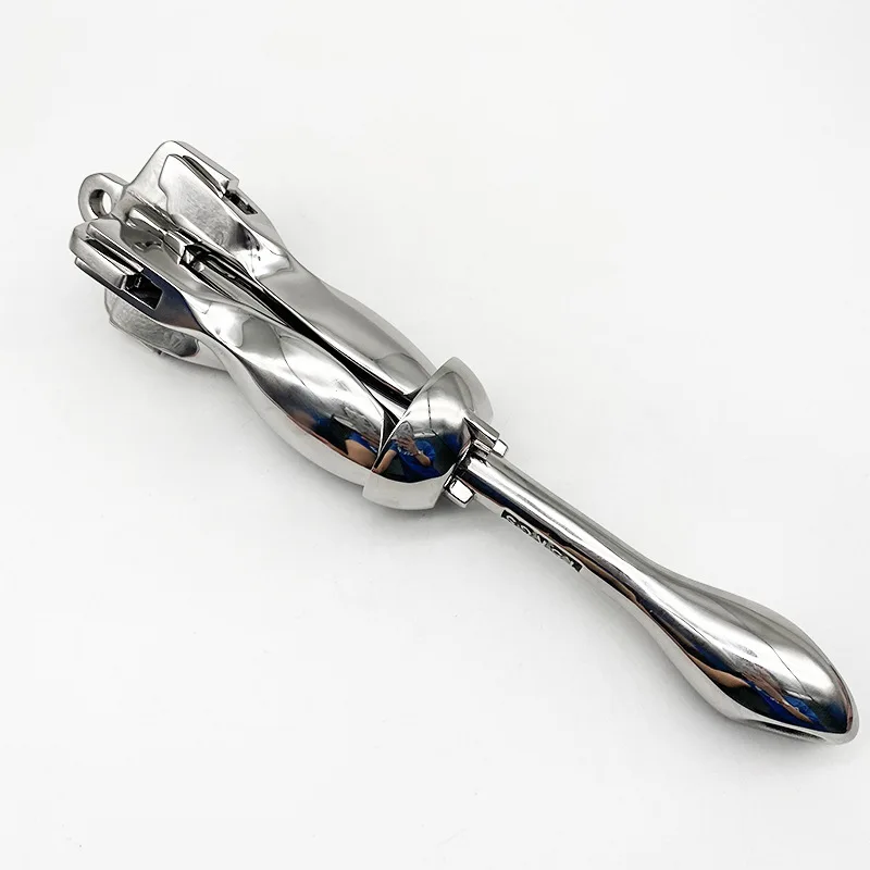 Marine Casting Yacht Docking Boat 316 Stainless Steel 4kg Folding Grapnel Anchor