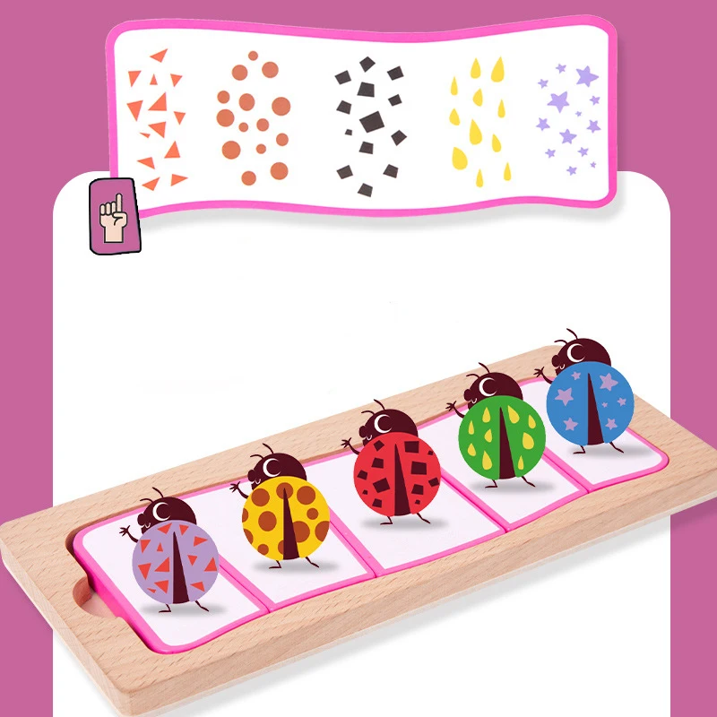 Hot sale Montessori wooden kids baby early educational children wooden toy table matching bingo game toys for girls boys