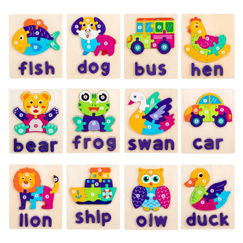 2025 Montessori Kids Educational Jigsaw Puzzle, Wooden Toys Intellectual Jigsaw Puzzle