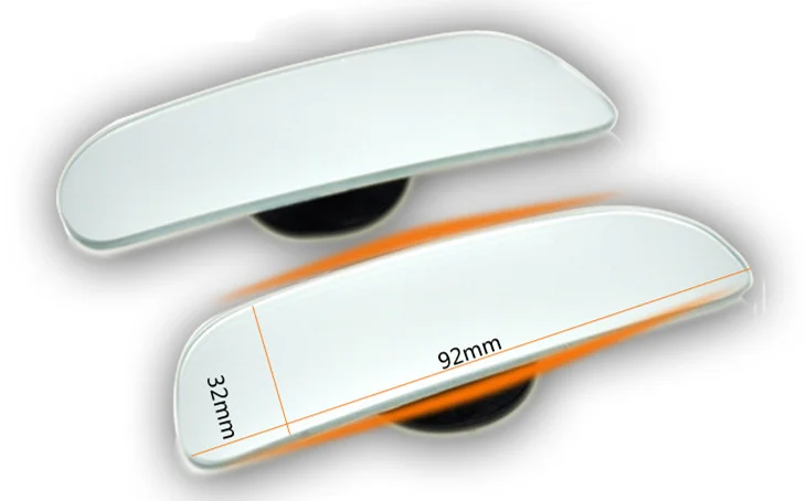 1 Pair White 360 Rotation Adjustable Wide Angle Mirror Car Safety Blind Spot Mirror Auto Rear View Convex Mirror Without Frame