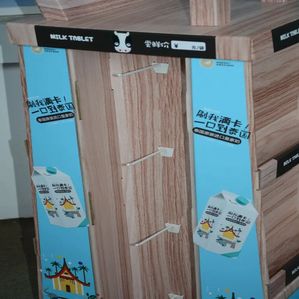 4 Side Retail Store Product Display Unit Stands Corrugated Cardboard Candy Food Beverages Cardboard Display Rack