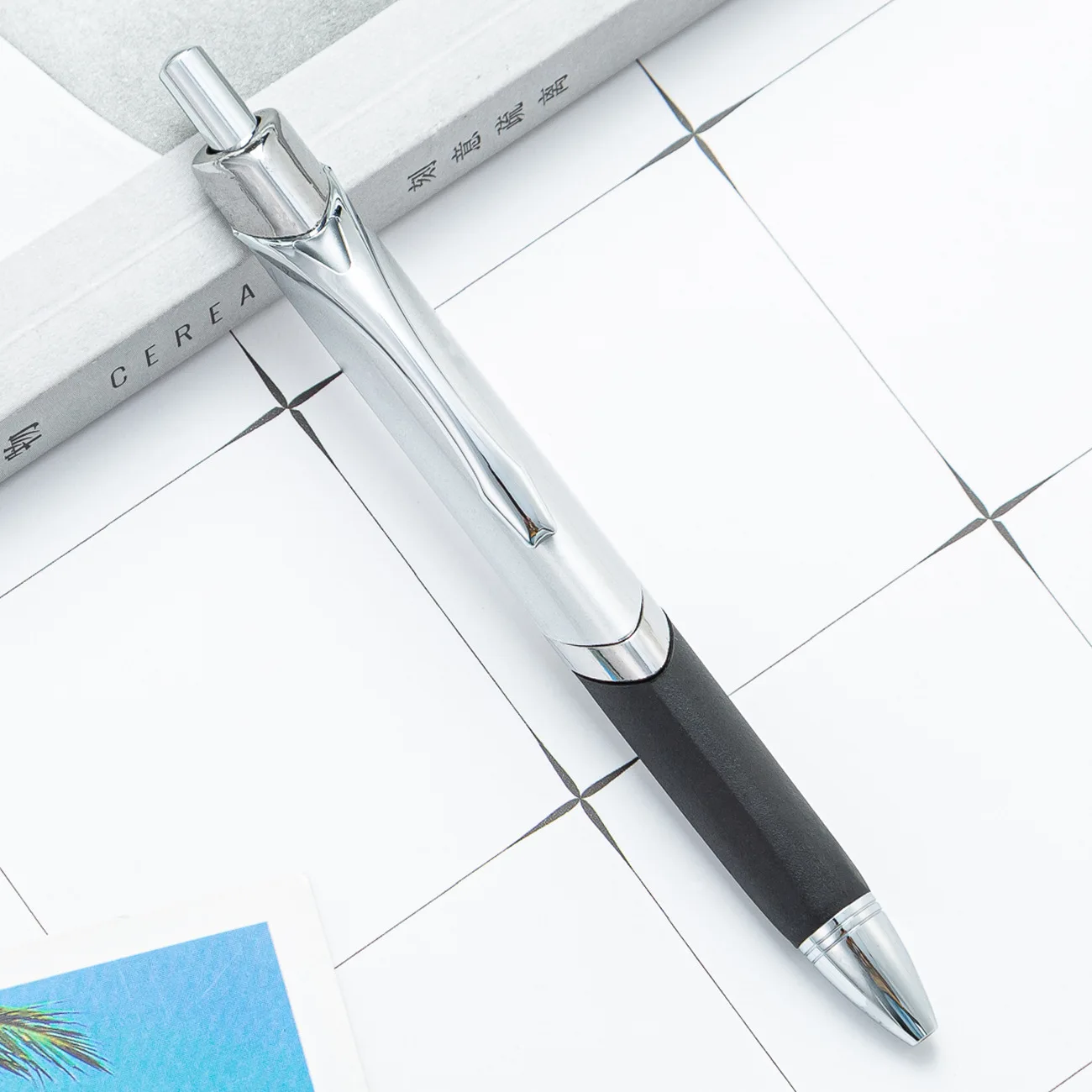 Personalized Rubber Grip Metal Promotion Customized Triangle Ball Point Pen With Logos