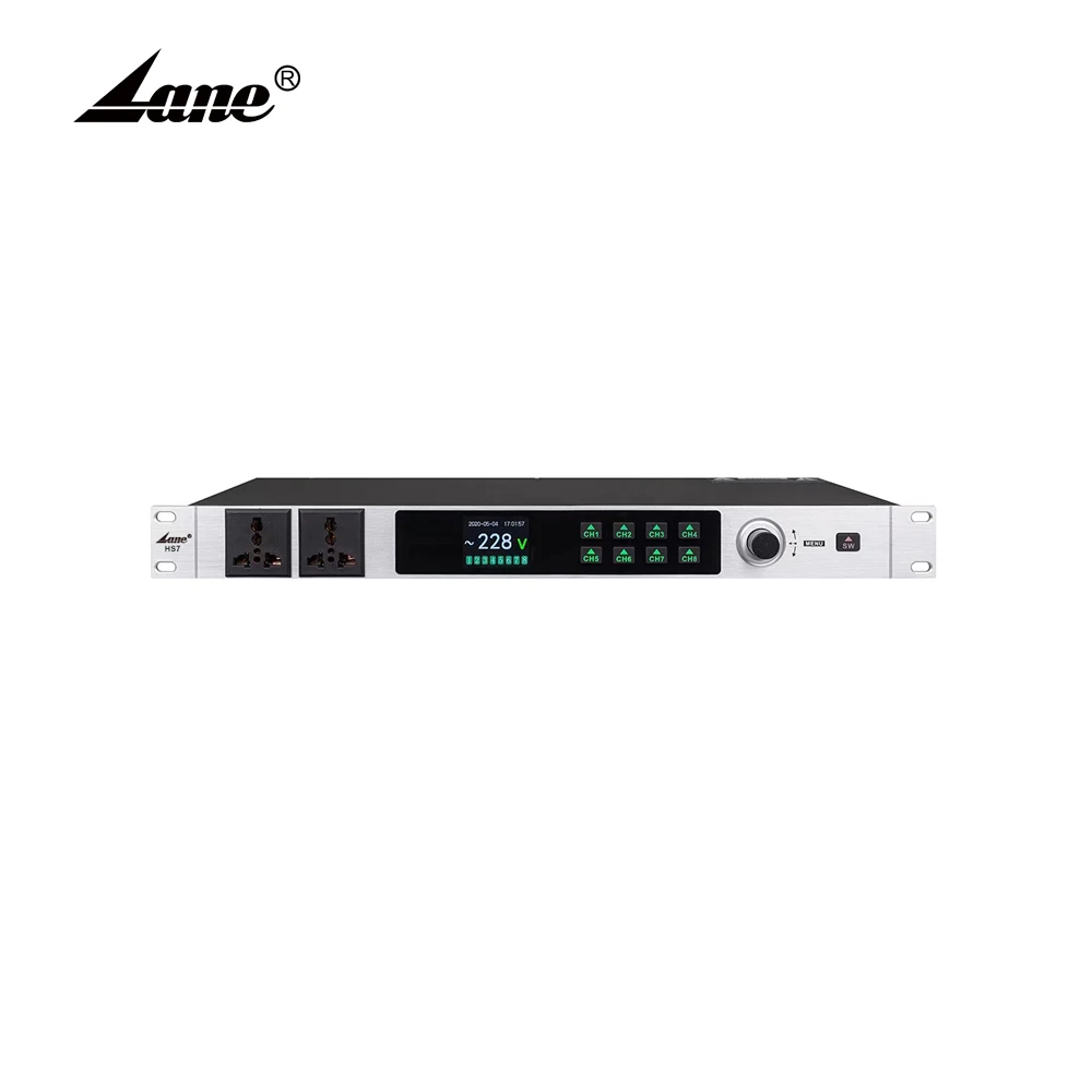 HS7 New Product 8 Channel ABS Led Display Audio Power Sequencer For Ktv Stage Audio, Etc