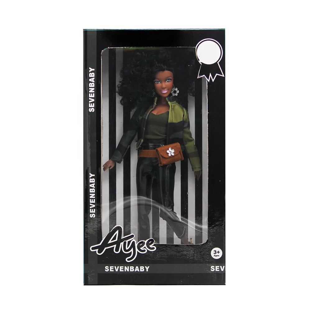 Fashion doll 12.5inch black skin doll 4 style mix african hair doll for kids