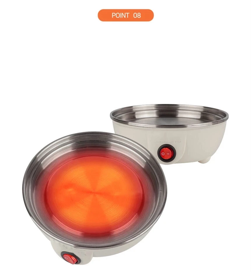 Automatic Mini Egg Cooker Machine Electric Stainless Steel Boiler Deluxe Rapid Egg Cooker
