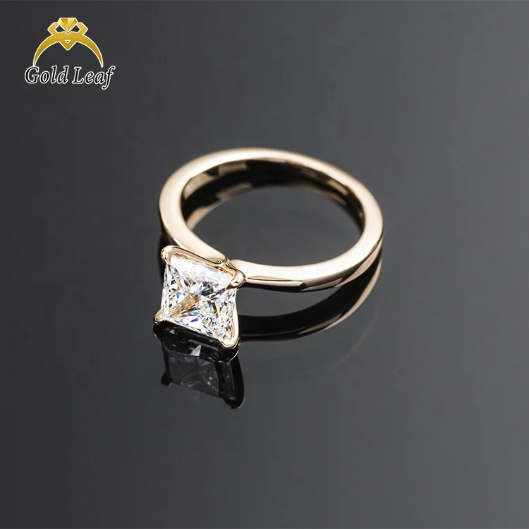Luxury Jewelry 9k 10k 14k 18k 24k Solid Gold Diamond Wedding Ring Solitaire Lab Grown Diamond Engagement Band Ring for Women