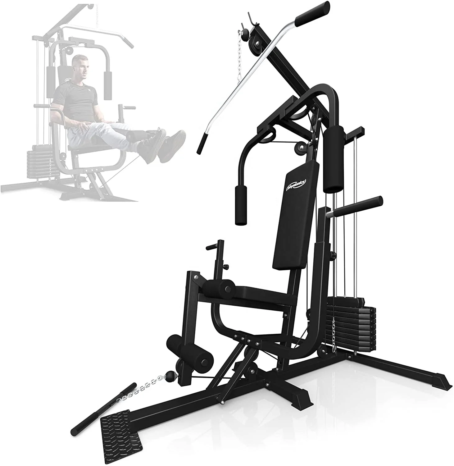 Home multi gym fitness equipment single strength training workout trainer mutli function station