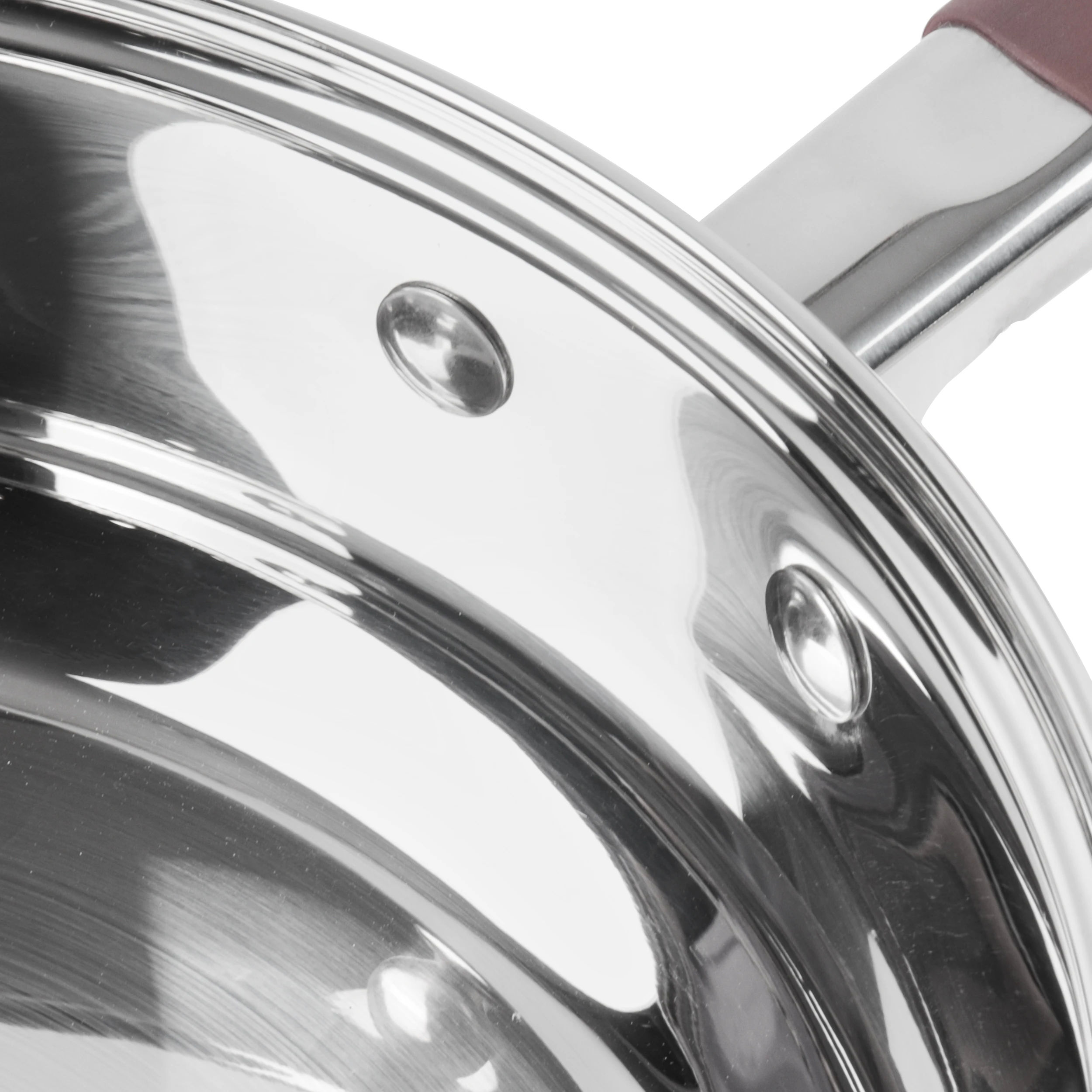 Cilicon Stainless Steel Handle for Soup Stock Cooking Durable Stainless Steel Cookware Set Casserole with glass Lid