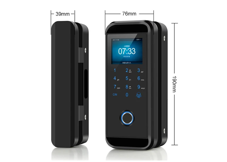 Anchor Frameless Glass Door Biometric Fingerprint Rfid Card Password Home Office Remote Control Electronic Lock