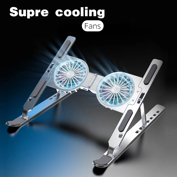 Съемный USB охлаждающий вентилятор компьютерная подставка Складная прочная регулируемая алюминиевая подставка для ноутбука с охлаждающим вентилятором