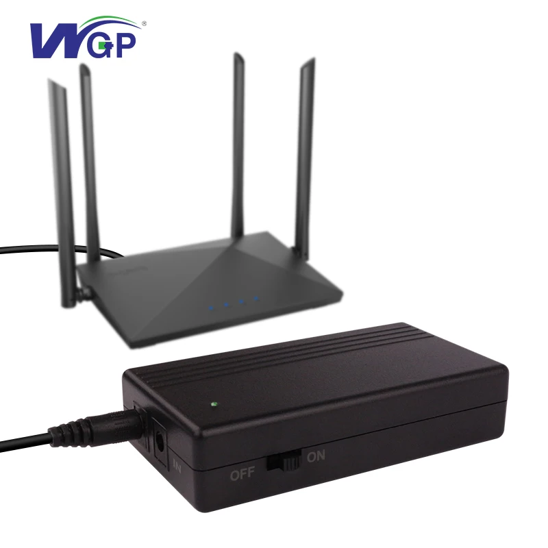 WGP Portable 12V Lithium Battery UPS Power Supply Online DC Mini UPS for ADSL Modem Router