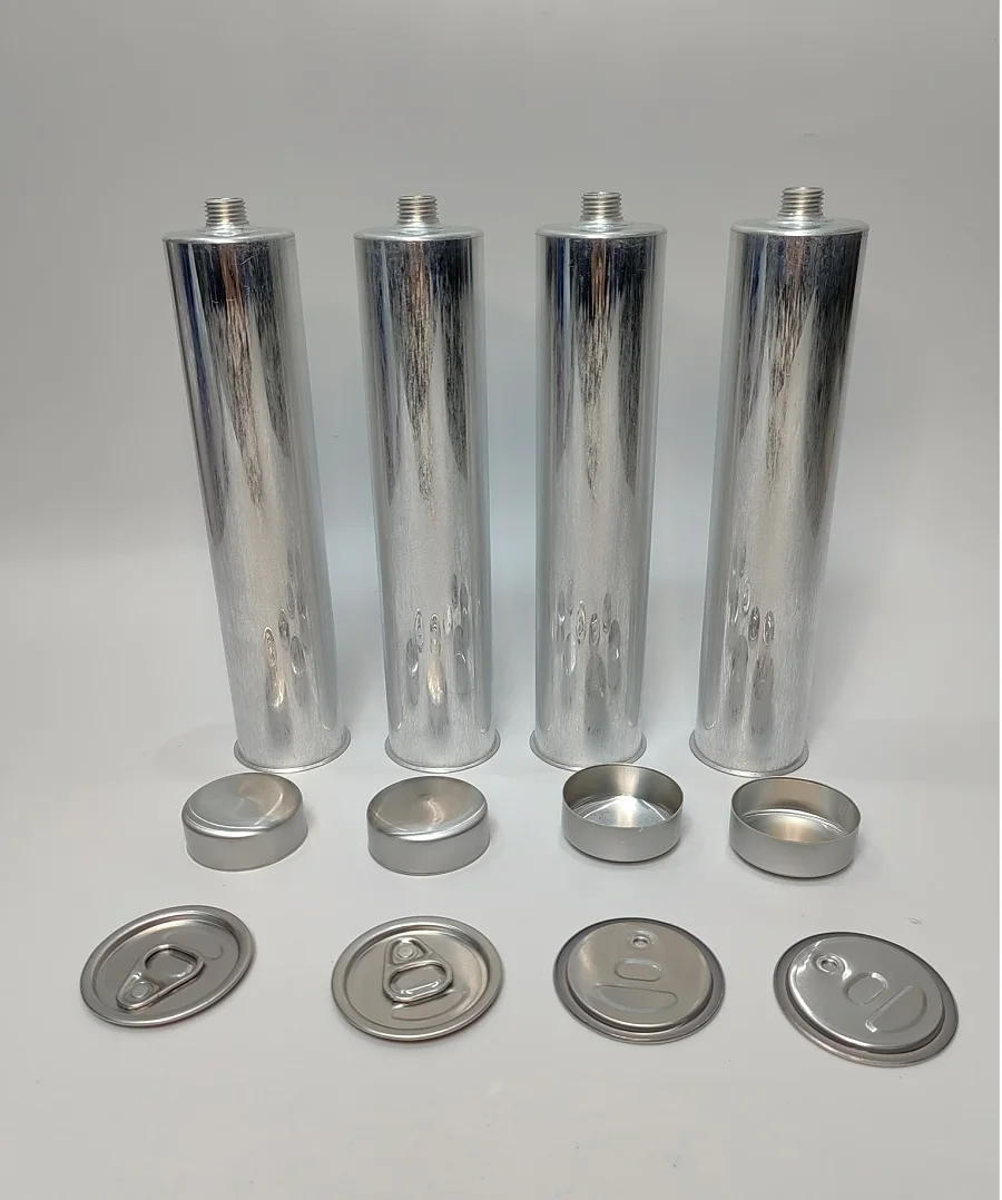 Metal packaging silver Sealant silicone glass adhesive silicone adhesive seam sealant hothard Aluminum  tubes.