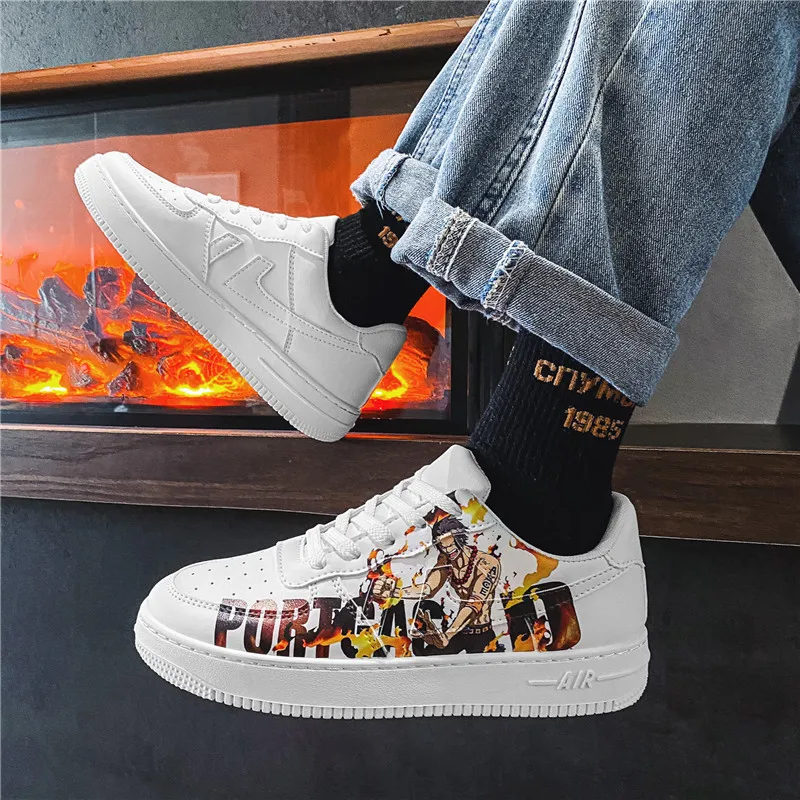 Ziitop Manufacture Air 1 force Casual Men Sneakers One piece Portgas D Anime Shoes For Men Men Skateboard Shoes