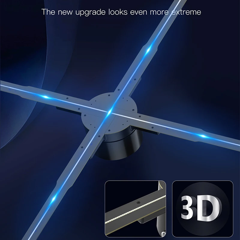 Led holographic fan 3d wifi hologram projector display adverting fan for shopping mall