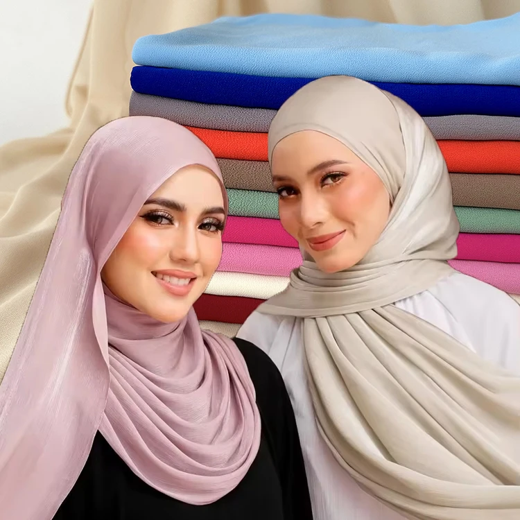 RTS factory wholesale four seasons versatile 50 colors in stock classic muslim chiffon solid color Islam Family Gatherings hijab