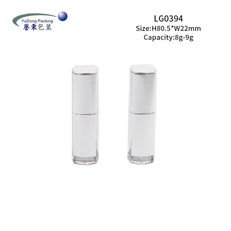 Custom Luxury Empty Liquid Lipstick Container Square White Color Lip Gloss Tube