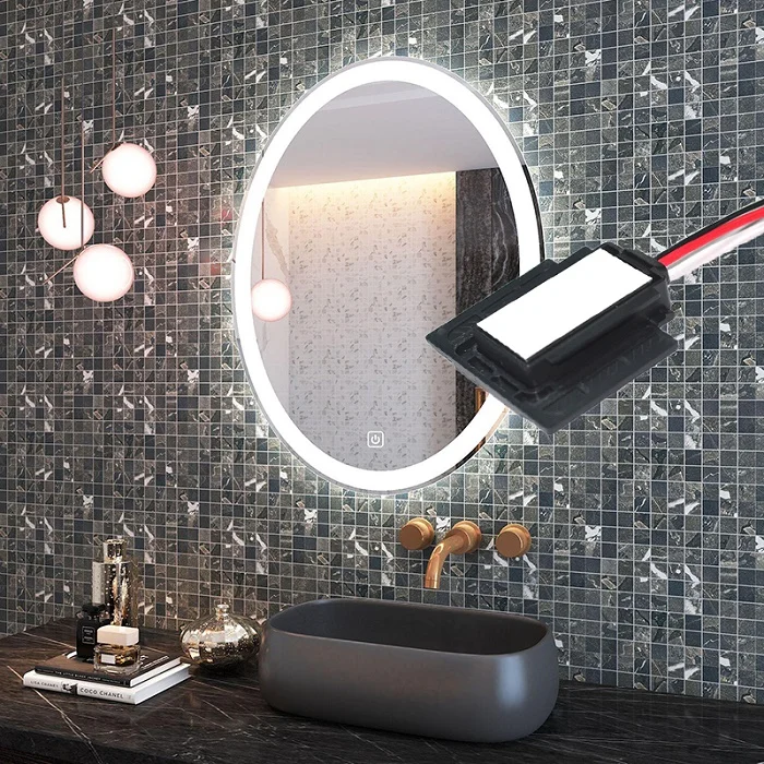 DC12V24V Small Size mirror touch 1 color 1key pad 60W LED dimmer Smart Touch Switch Bathroom lighting Mirror Touch Sensor Switch