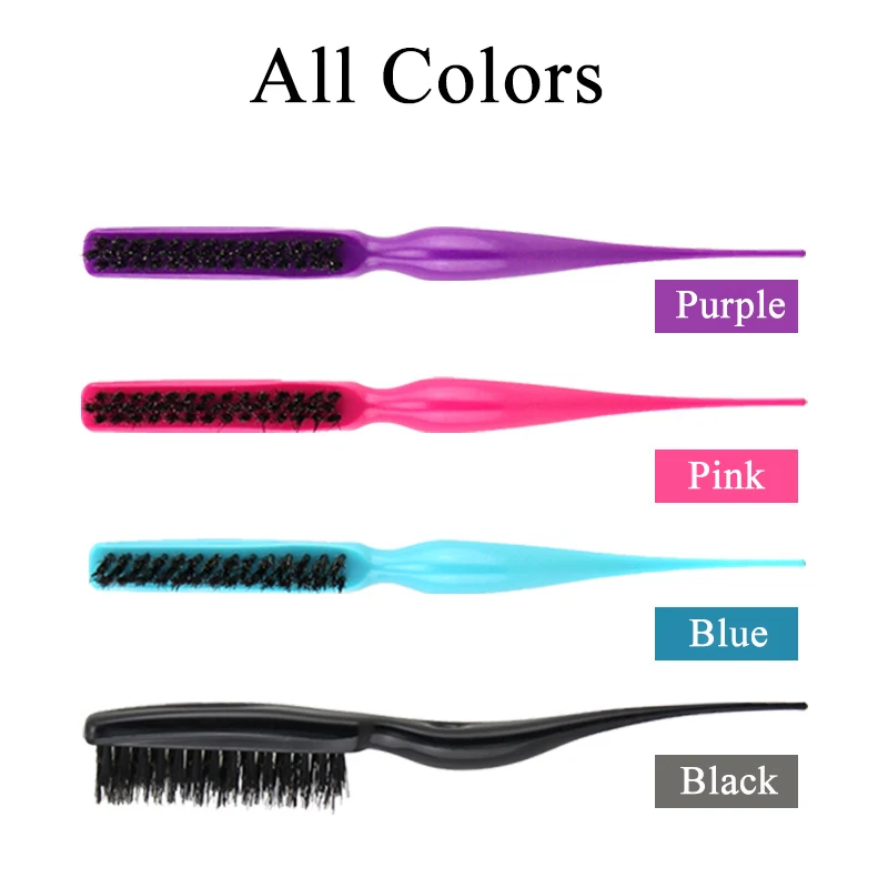 Wholesale Custom 3 Rows Teasing Hair Brush Nylon Bristles Teasing Combs Pointed Tail Hairdressing Styling Comb