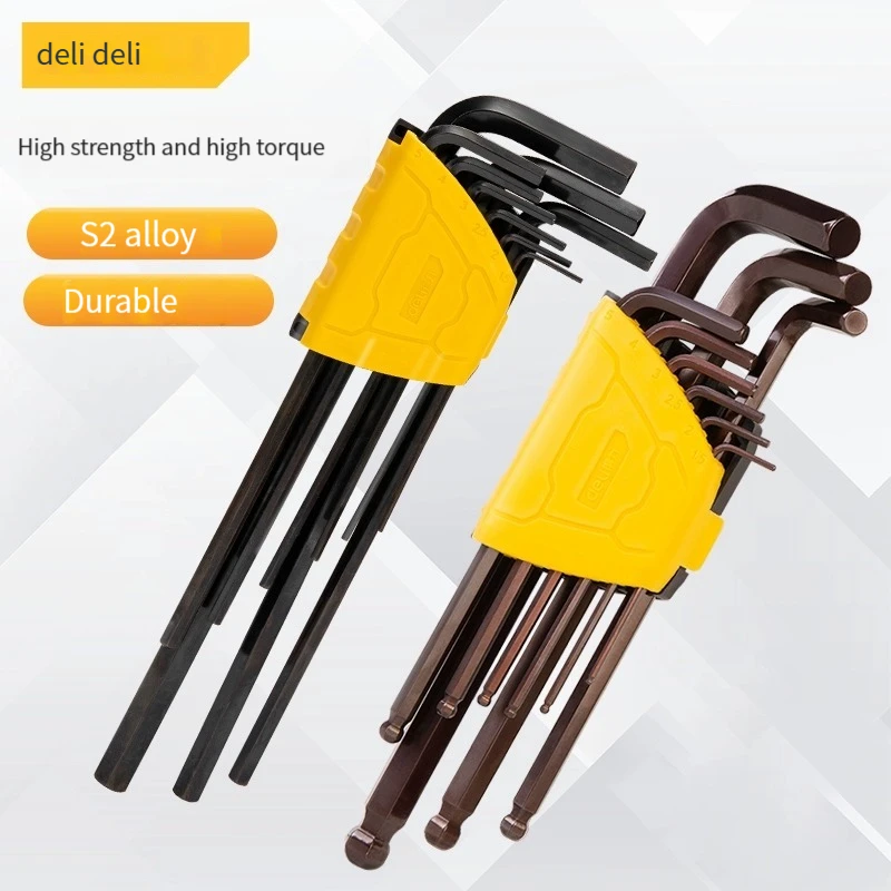 HIgh quality DL230809 Allen wrench set black flat head single combination hexagonal hardware multi-function screwdriver