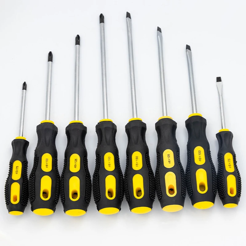 Industrial hardware custom screw driver portable pocket mini flat slotted phillips magnetic screwdriver set hand tool