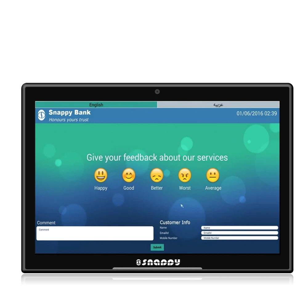Стойка банка в службу поддержки клиентов обратной связи терминал система управления/10 дюймов Все-в-одном обратной связи планшетный ПК с системой андроида