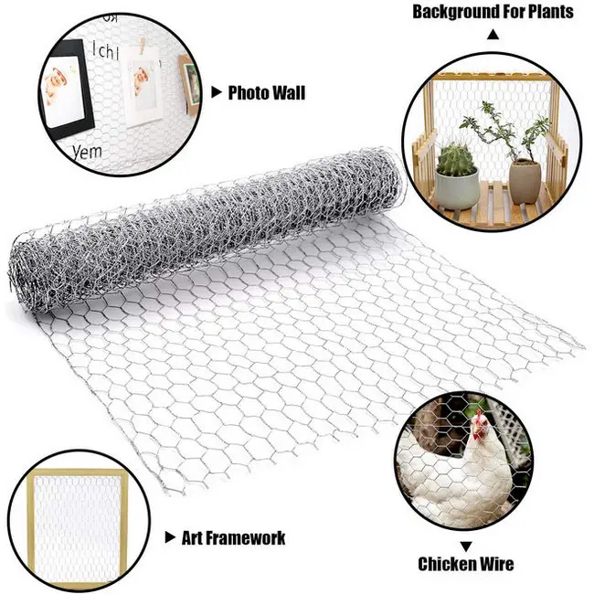 Galvanized Hexagonal Iron Wire Mesh/Black PVC Coated Woven Chicken Wire Fence