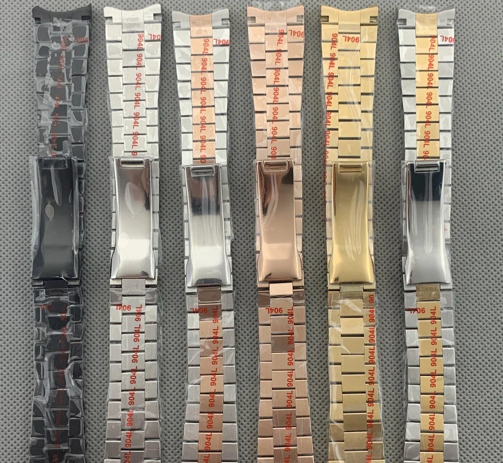 20mm President Bracelet 316L Stainless Steel Band Folding Buckle Watch Strap Watch Assembly Accessories Parts