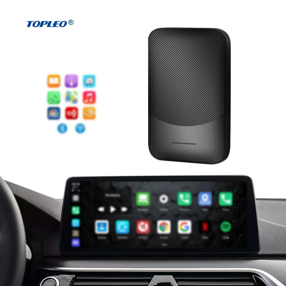 Topleo Android Auto Smart Carplay AI Box проводной беспроводной магический адаптер 2 в 1 Android Auto адаптер