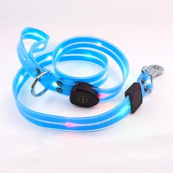 Оптовая продажа, персонализированный роскошный сверхпрочный водонепроницаемый ошейник и поводок из ПВХ для домашних животных со светодиодной подсветкой