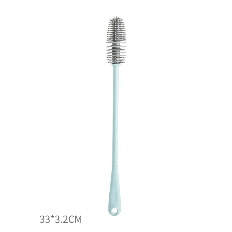 High Quality  Hot Sale  Multifunctional Silicone Long Handle Brush For Baby Feeding Bottle