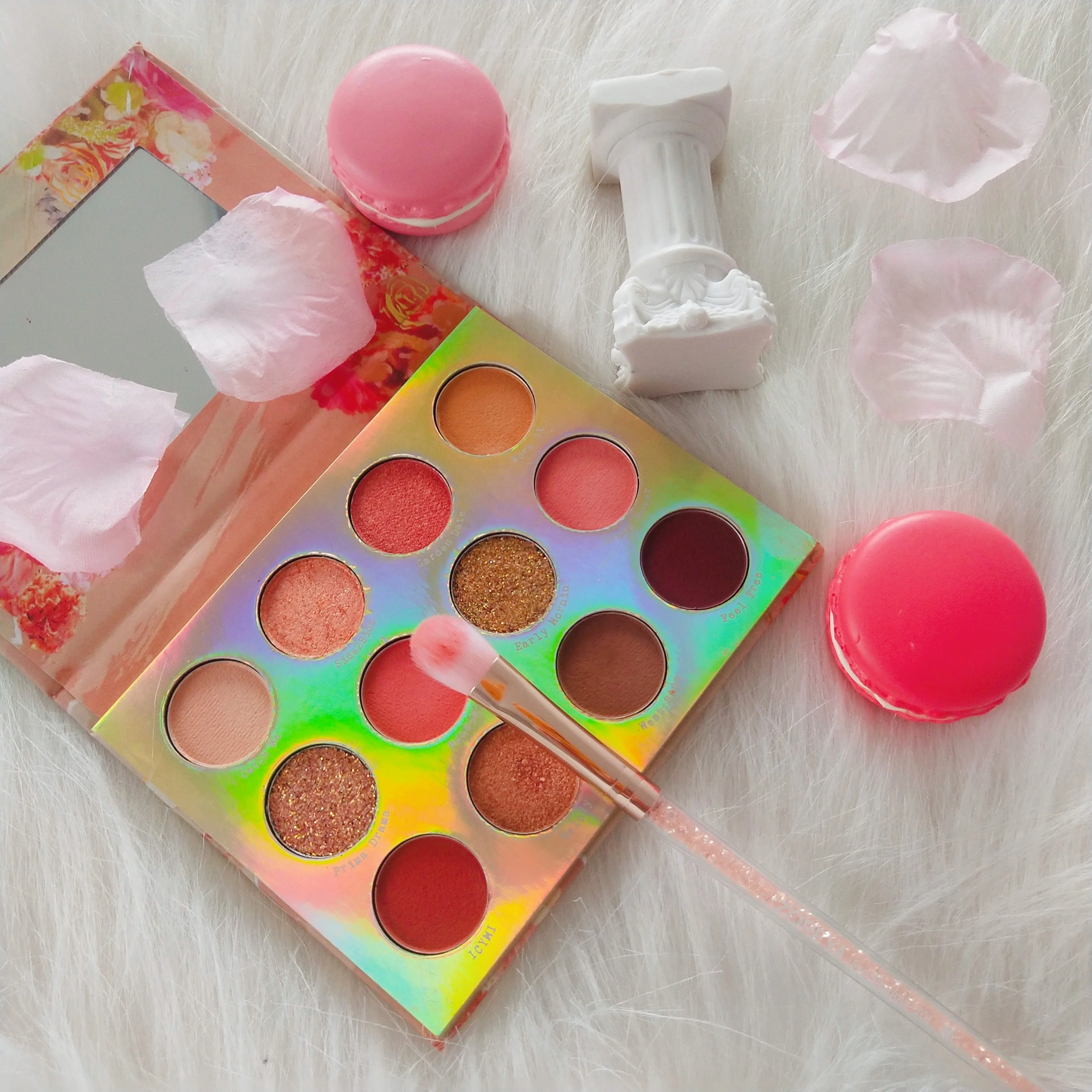  Pink 10 Professional Natural Goat Hair Makeup Brushes Foundation Powder Concealer Contour Eyes Blending Brush