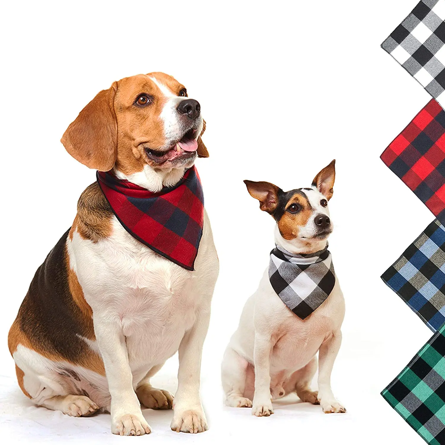 Plaid Triangle Scarf suitable for small, medium and large dogs custom pet bandana