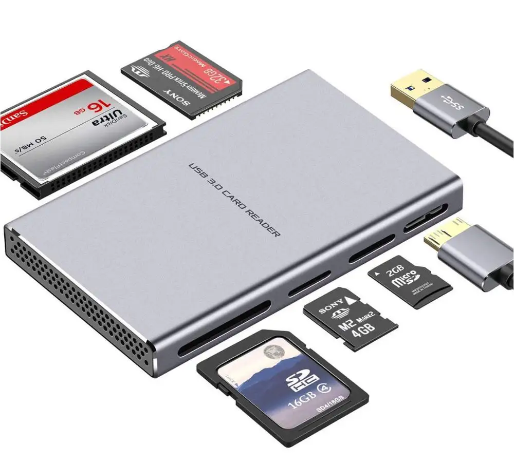 5 в 1, высокоскоростной высококлассный картридер USB 3,0 из алюминиевого сплава