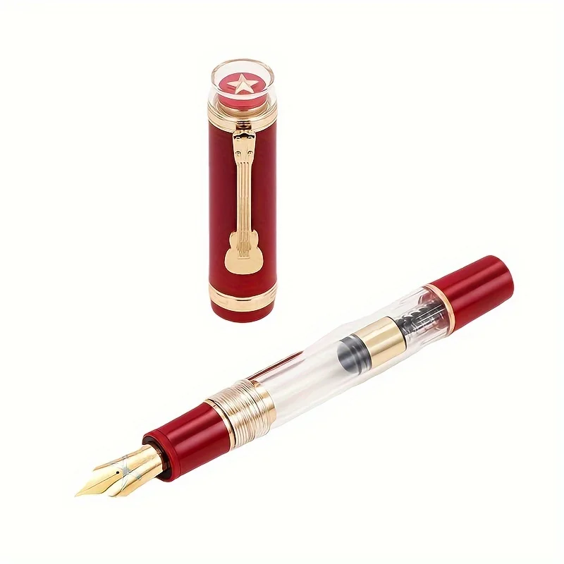 Jinhao 1935 акриловая авторучка дворцовая музейная красная/зеленая с роскошным зажимом для гитары большой конвертер каллиграфическая чернильная ручка (F/M nib)