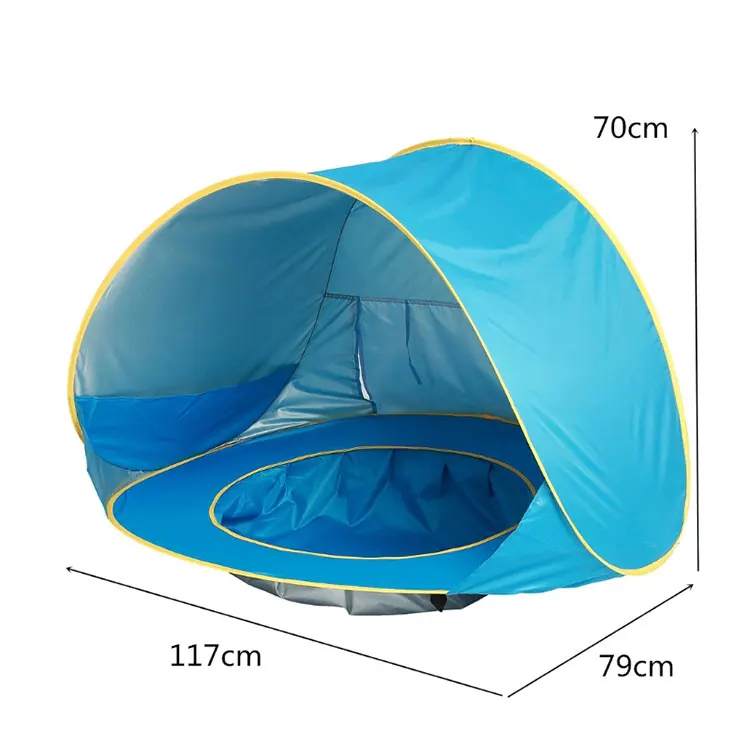 Children Waterproof Pop Up Sun Uv-protecting Sunshelter Baby Beach Tent With Pool