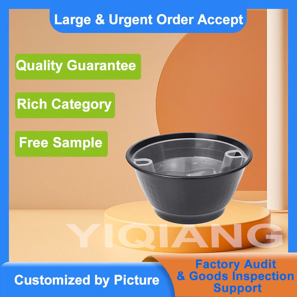 Disposable Plastic Noodles Poke Bowl Salad Soup Freezer Microwave Dishwasher Safe Food Packaging Containers