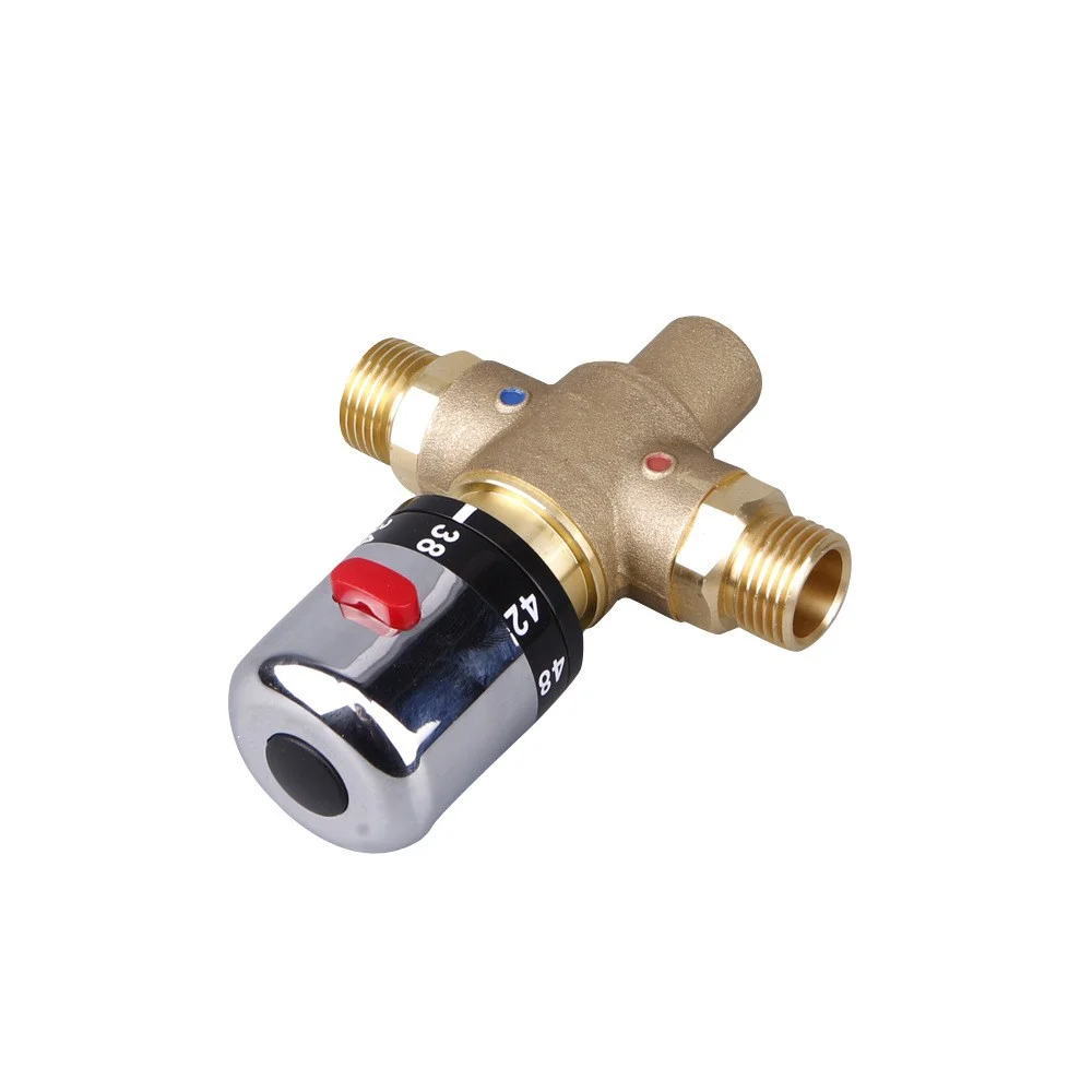 Brass Intelligent Temperature Control Valve Automatic Thermostatic Switch One-way