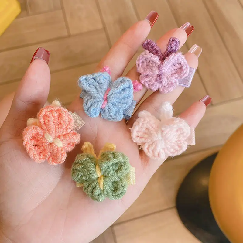 Hair clip of Bowknot of Coloured Wool South Korea New Acts Role of Lovely Contracted Bag Edge Hair Clip